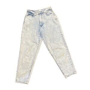 We Wore What Jeans Tapered Leg High Waist Mom Jeans Acid Wash Blue Denim Size 27